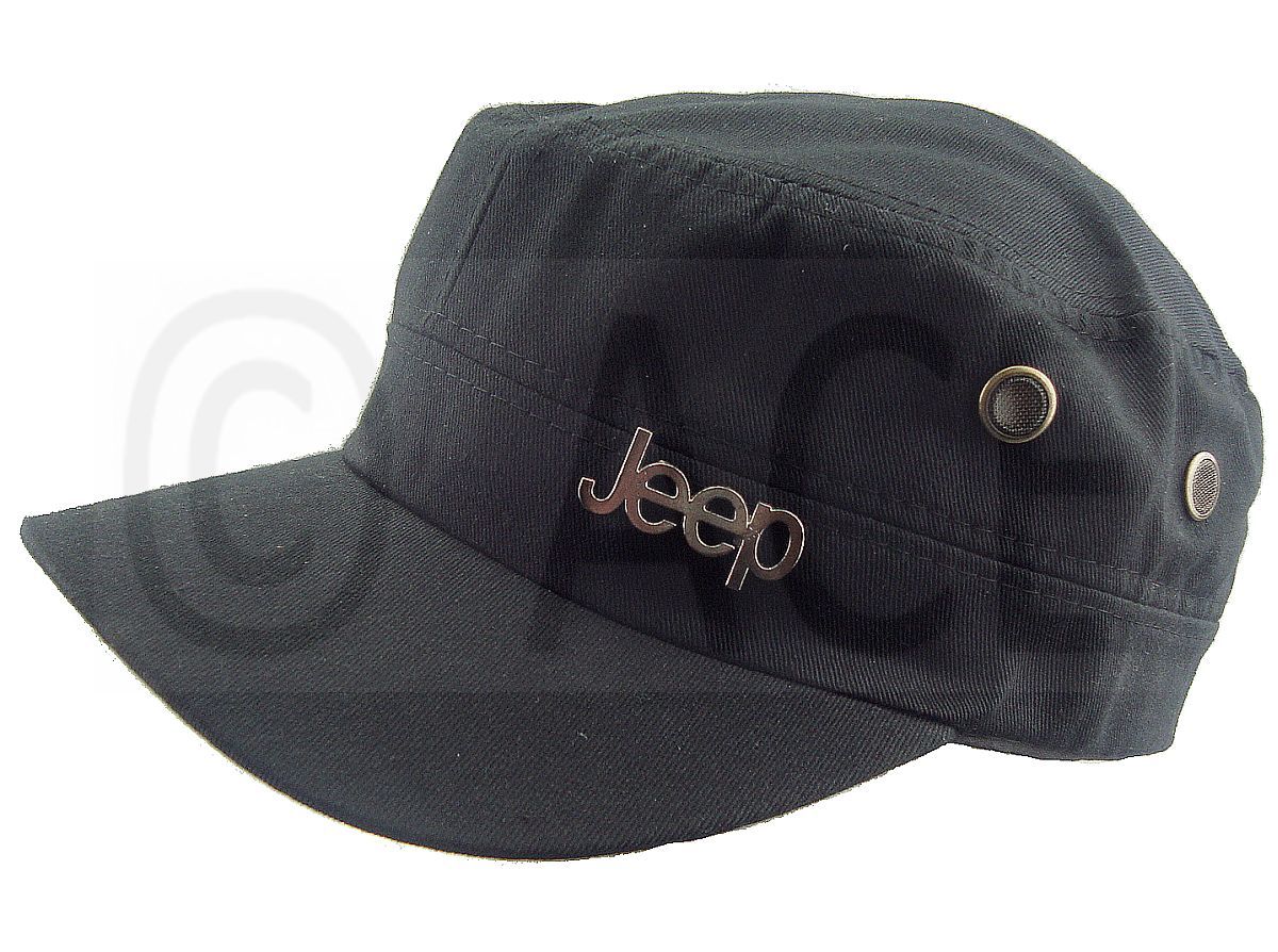 Mens Womens JEEP Cadet Hats Light Cotton Canvas Camping Cap Military